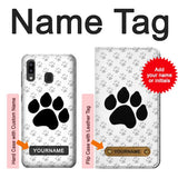 Samsung Galaxy A20, A30, A30s Hard Case Paw Foot Print with custom name