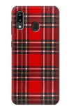 Samsung Galaxy A20, A30, A30s Hard Case Tartan Red Pattern