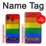Samsung Galaxy A20, A30, A30s Hard Case Rainbow Gay LGBT Pride Flag with custom name