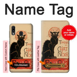 Samsung Galaxy A20, A30, A30s Hard Case Chat Noir The Black Cat with custom name