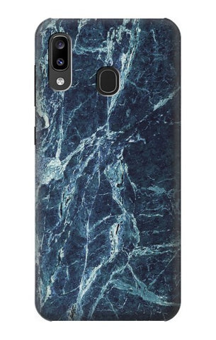 Samsung Galaxy A20, A30, A30s Hard Case Light Blue Marble Stone Texture Printed