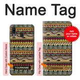 Samsung Galaxy A20, A30, A30s Hard Case Aztec Boho Hippie Pattern with custom name