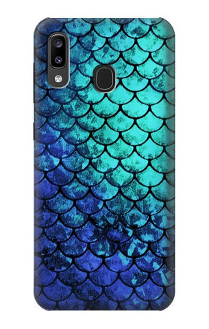 Samsung Galaxy A20, A30, A30s Hard Case Green Mermaid Fish Scale