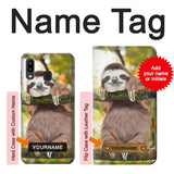 Samsung Galaxy A20, A30, A30s Hard Case Cute Baby Sloth Paint with custom name
