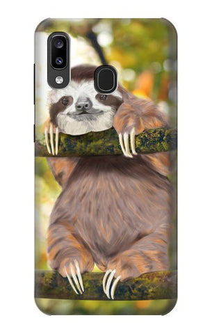 Samsung Galaxy A20, A30, A30s Hard Case Cute Baby Sloth Paint