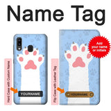 Samsung Galaxy A20, A30, A30s Hard Case Cat Paw with custom name