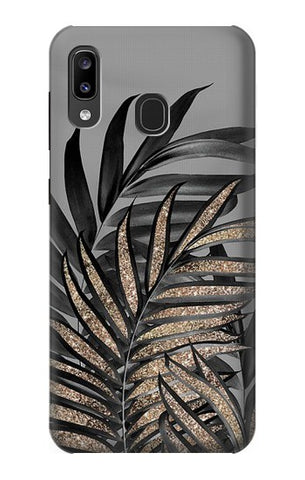 Samsung Galaxy A20, A30, A30s Hard Case Gray Black Palm Leaves