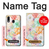 Samsung Galaxy A20, A30, A30s Hard Case Pastel Floral Flower with custom name