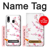 Samsung Galaxy A20, A30, A30s Hard Case Pink Cherry Blossom Spring Flower with custom name