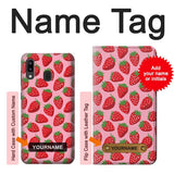Samsung Galaxy A20, A30, A30s Hard Case Strawberry Pattern with custom name