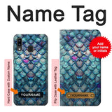 Samsung Galaxy A20, A30, A30s Hard Case Mermaid Fish Scale with custom name