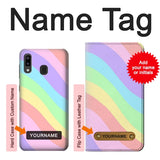 Samsung Galaxy A20, A30, A30s Hard Case Pastel Unicorn Summer Wave with custom name