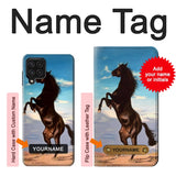 Samsung Galaxy A22 4G Hard Case Wild Black Horse with custom name