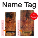 Samsung Galaxy A22 4G Hard Case Wood Skin Graphic with custom name