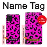 Samsung Galaxy A22 4G Hard Case Pink Leopard Pattern with custom name