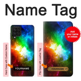 Samsung Galaxy A22 4G Hard Case Colorful Rainbow Space Galaxy with custom name