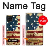 Samsung Galaxy A22 4G Hard Case Old American Flag with custom name