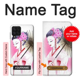 Samsung Galaxy A22 4G Hard Case Devushka Geisha Kimono with custom name