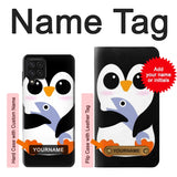 Samsung Galaxy A22 4G Hard Case Cute Baby Penguin with custom name