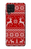 Samsung Galaxy A22 4G Hard Case Christmas Reindeer Knitted Pattern