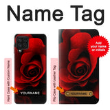 Samsung Galaxy A22 4G Hard Case Red Rose with custom name