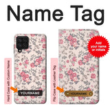 Samsung Galaxy A22 4G Hard Case Vintage Rose Pattern with custom name