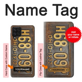 Samsung Galaxy A22 4G Hard Case Vintage Car License Plate with custom name