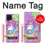 Samsung Galaxy A22 4G Hard Case Pastel Unicorn with custom name