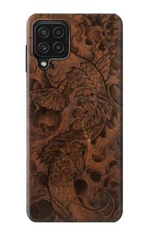 Samsung Galaxy A22 4G Hard Case Fish Tattoo Leather Graphic Print