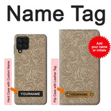 Samsung Galaxy A22 4G Hard Case Gold Rose Pattern with custom name