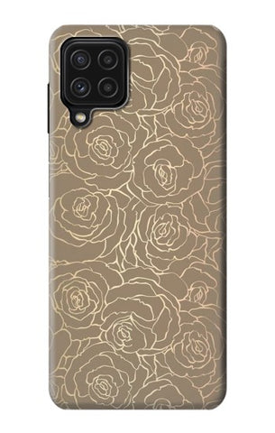 Samsung Galaxy A22 4G Hard Case Gold Rose Pattern