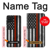 Samsung Galaxy A22 4G Hard Case Firefighter Thin Red Line Flag with custom name