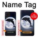Samsung Galaxy A22 4G Hard Case Dolphin Moon Night with custom name