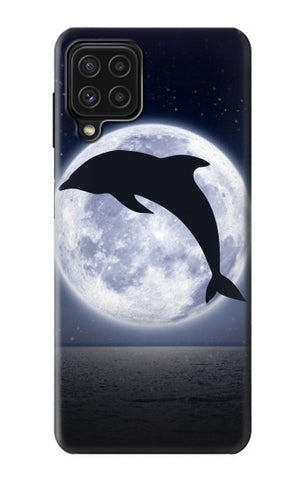 Samsung Galaxy A22 4G Hard Case Dolphin Moon Night
