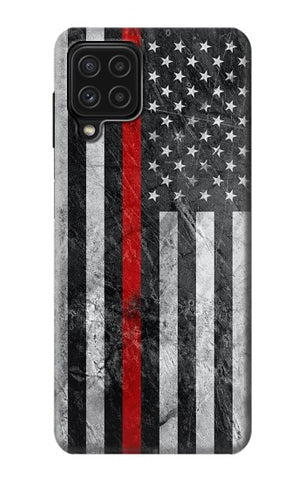 Samsung Galaxy A22 4G Hard Case Firefighter Thin Red Line American Flag