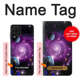 Samsung Galaxy A22 4G Hard Case Galaxy Outer Space Planet with custom name