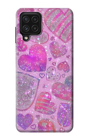 Samsung Galaxy A22 4G Hard Case Pink Love Heart