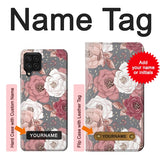 Samsung Galaxy A22 4G Hard Case Rose Floral Pattern with custom name
