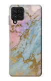 Samsung Galaxy A22 4G Hard Case Rose Gold Blue Pastel Marble Graphic Printed