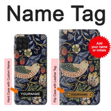 Samsung Galaxy A22 4G Hard Case William Morris Strawberry Thief Fabric with custom name