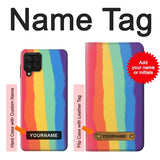 Samsung Galaxy A22 4G Hard Case Cute Vertical Watercolor Rainbow with custom name