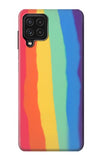 Samsung Galaxy A22 4G Hard Case Cute Vertical Watercolor Rainbow