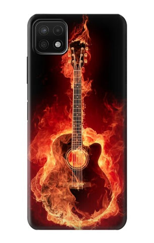 Samsung Galaxy A22 5G Hard Case Fire Guitar Burn