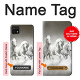 Samsung Galaxy A22 5G Hard Case White Horses with custom name