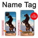Samsung Galaxy A22 5G Hard Case Wild Black Horse with custom name