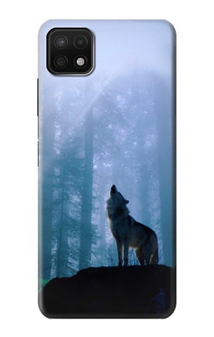Samsung Galaxy A22 5G Hard Case Wolf Howling in Forest