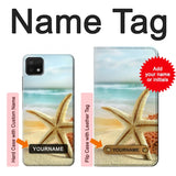 Samsung Galaxy A22 5G Hard Case Starfish on the Beach with custom name