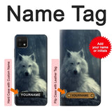 Samsung Galaxy A22 5G Hard Case White Wolf with custom name