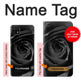 Samsung Galaxy A22 5G Hard Case Black Rose with custom name