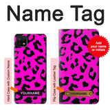 Samsung Galaxy A22 5G Hard Case Pink Leopard Pattern with custom name